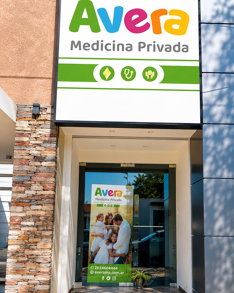 Fachada de la sede de Avera Medicina Privada en San Juan, 25 de Mayo 454 Oeste